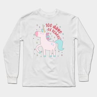 Happy 100 Days Of School Unicorn 100 Days Smarter Kids Tee Long Sleeve T-Shirt